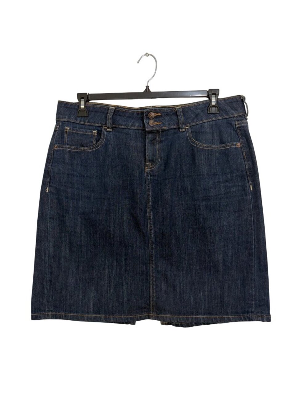 Old Navy Womens Denim Jean Skirt Size 12 Dark Wash Cotton-Blend Casual Classic